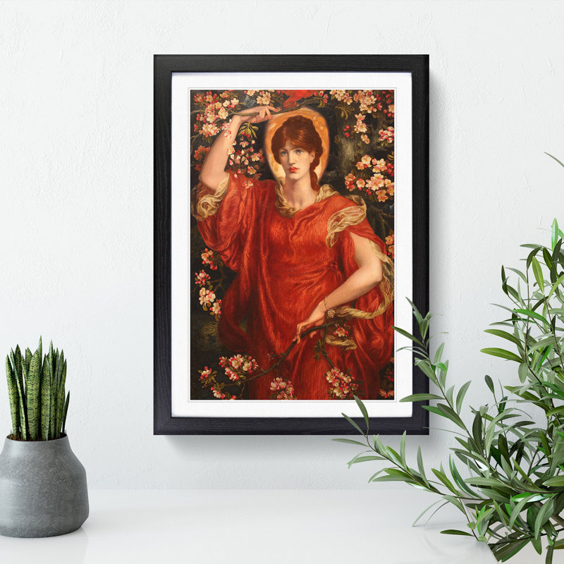 A Vision of Fiammetta by Dante Gabriel Rossetti - Picture Frame Painting, Black Framed, 65cm H x 48cm W x 2cm D