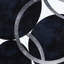 Art mural moderne moderne - Cercle bleu marine avec toile argentée 24 x 36 2 d'intérieur
