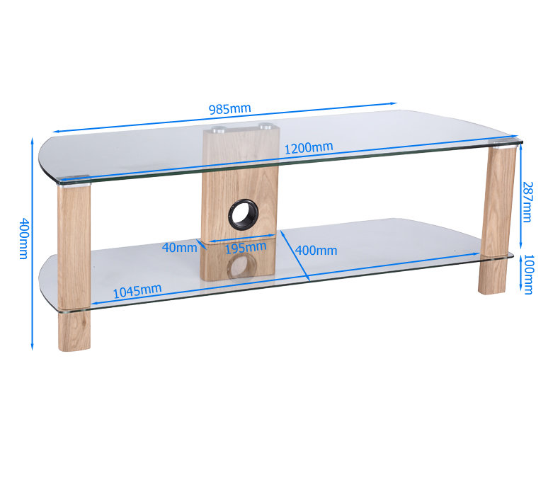 Kail TV Stand, 40cm H x 120cm L x 40cm W, Light Oak