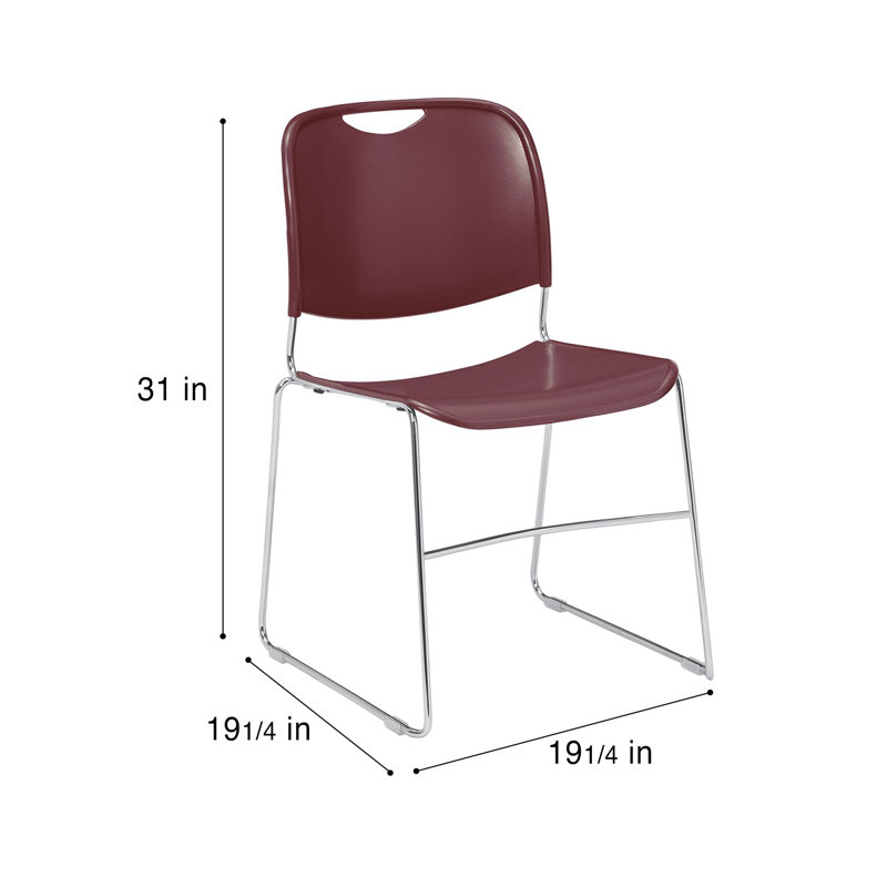 Naomi Premium Stack Chair, Pack of 2, Red