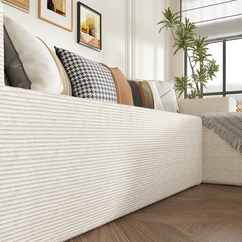 Canapé modulaire en forme de L de 105,9 po de style nuage, canapé confortable à assise profonde avec coussins moelleux, siège de salon rembourré moderne, aucun assemblage requis