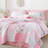 3-Pieces Floral Quilt Set, Vibrant Printed Quilt Bedding with 2 Pillowcases-116926243-116926244