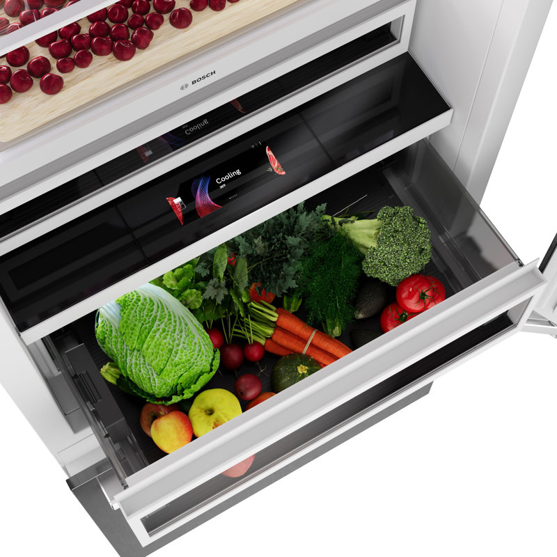 30" Bottom Freezer Built-in Refrigerator, Stainless Steel
