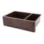 33" Hammered Copper Kitchen Apron 75/25 Double Basin Sink with Matching Drains, and Accessories