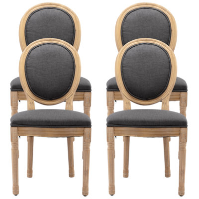 Amando 19.7" H Upholstered Side Chair King Louis Back Solid Wood Dining Chairs