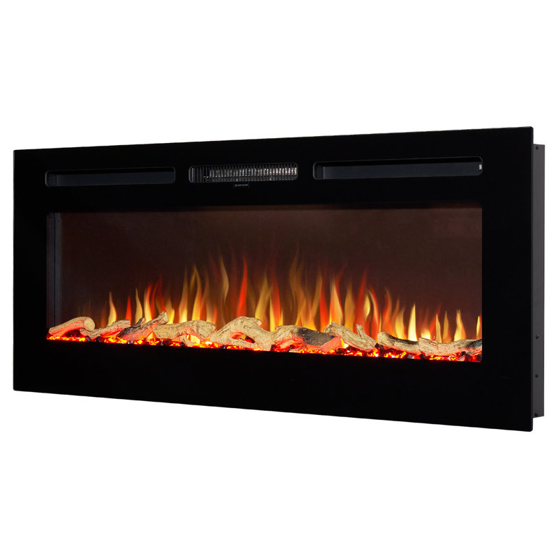 Orlando Adam Black Electric Fireplace Insert, 50" H x 127" W x 12" D
