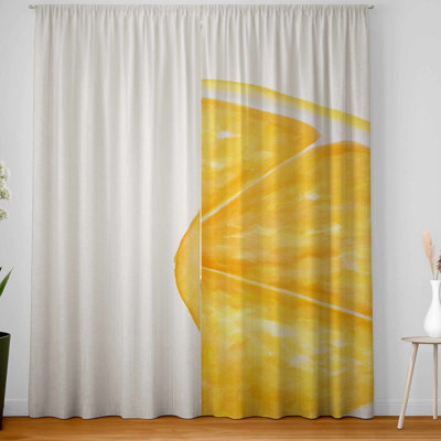 Lemon Slice Blackout Window Curtains Pair | Home Decor
