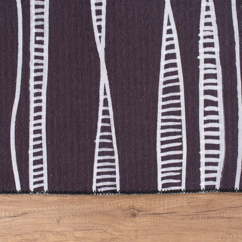 Tapis luxueux lavable à la machine, 4,9 x 7,5 pieds, 100% polyester, 1850 g / m², hauteur des poils: 0,2 pouce | Envers écologique en polyester recyclé | Parfait pour le salon et la chambre à coucher, conception douce et durable