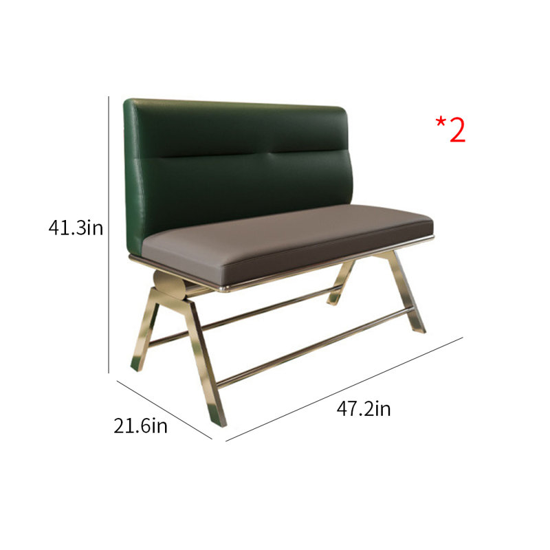 Banc rembourré en similicuir de style industriel