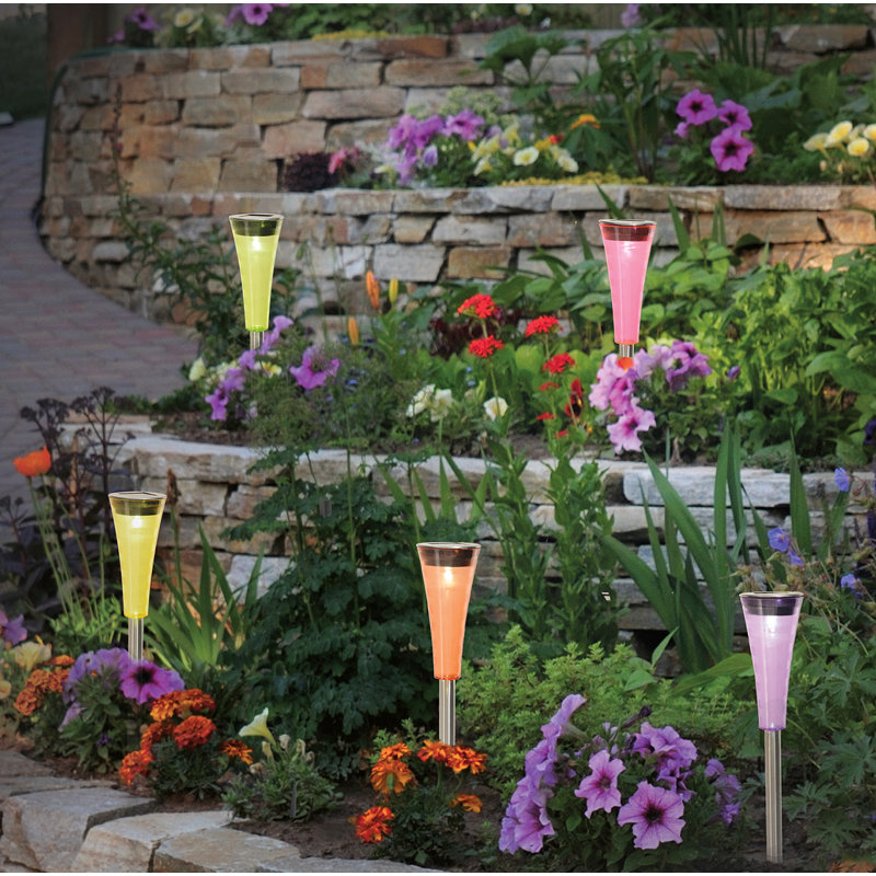 Chrome Solar Powered Integrated LED Pathway Light Pack