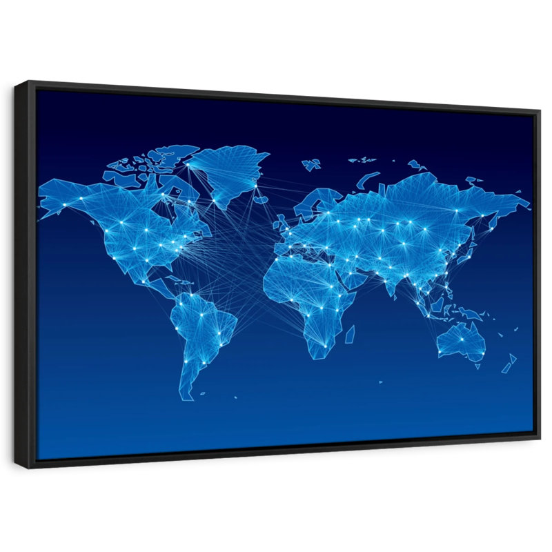 "Carte du monde intégrée", art mural, H 29 po x l 43 po