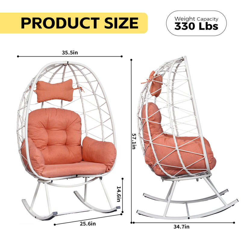 Fauteuils à bascule et fauteuils coulissants pliables, fauteuil à œufs en rotin Pe, patio pour la maison moderne