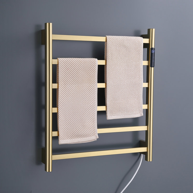 Traditional Towel Rail Towel Warmer, Brushed Gold