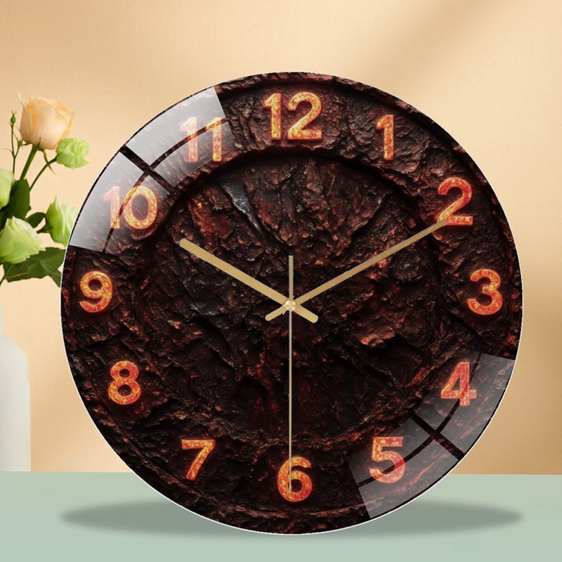 Horloge murale moderne en verre Fiery