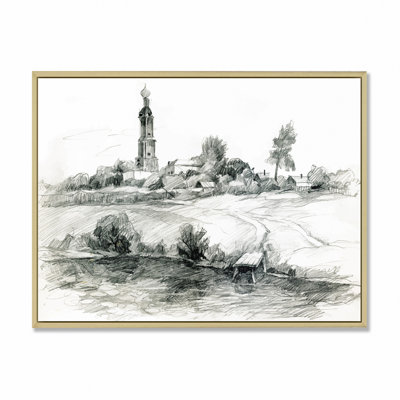 Paysage monochrome monochrome - reproduction d'art sur toile