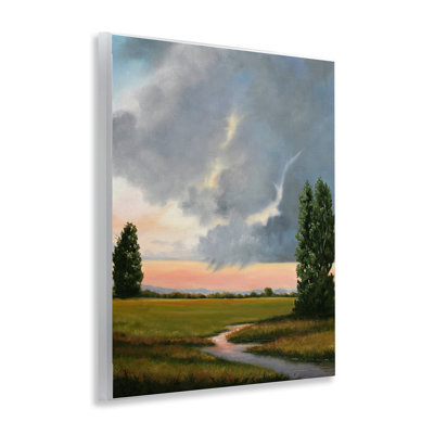 Plaque de chemin pastoral au coucher du soleil, design par Julie Peterson
