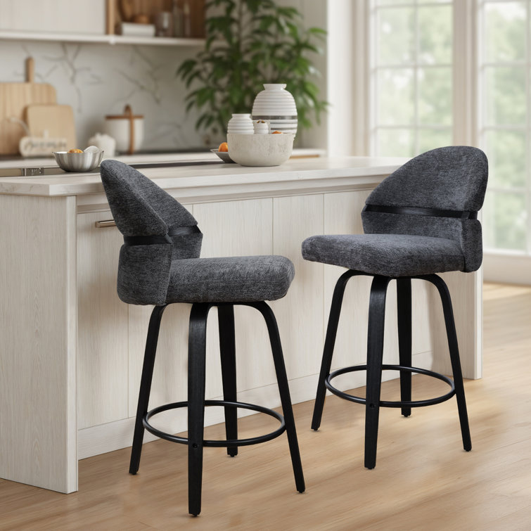 26'' Swivel Upholstered Counter & Bar Stool with solid wood frame