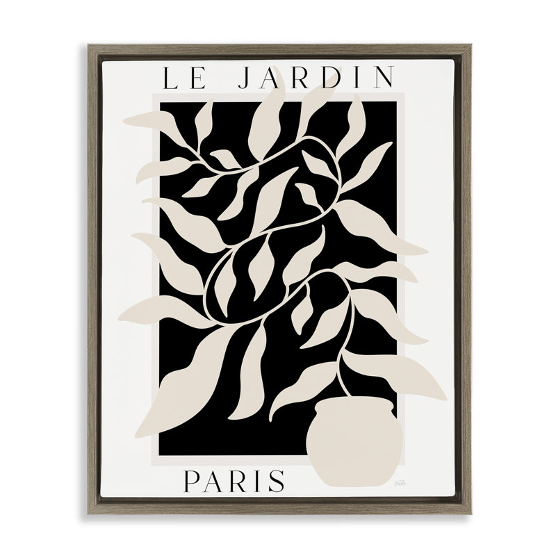 Cadre flottant Le Jardin Paris Botanicals, design par Natalie Carpentieri, H 31 po x l 25 po, Cadre flottant orme Montalcino