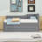 Three Drawers Upholstered Daybed with Trundle-1266376238-1266376225