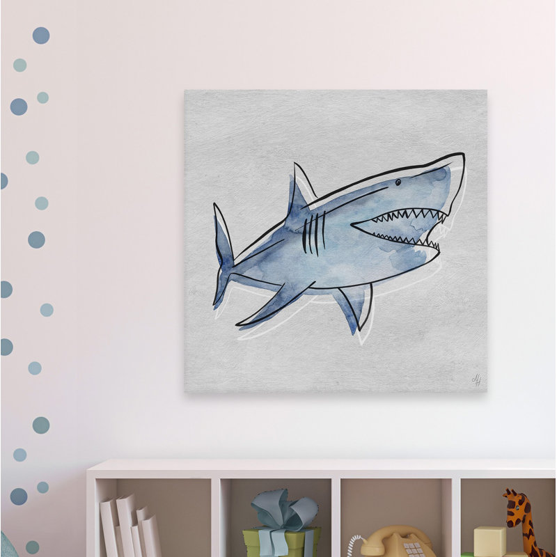 Cheeseman Great Shark Print on Wrapped Canvas, 48" H x 48" W x 1.5" D