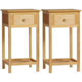 Table d'appoint Angil Latitude Run® avec tiroir et tablette de rangement, table de chevet étroite avec structure en bambou pour petits espaces, naturel