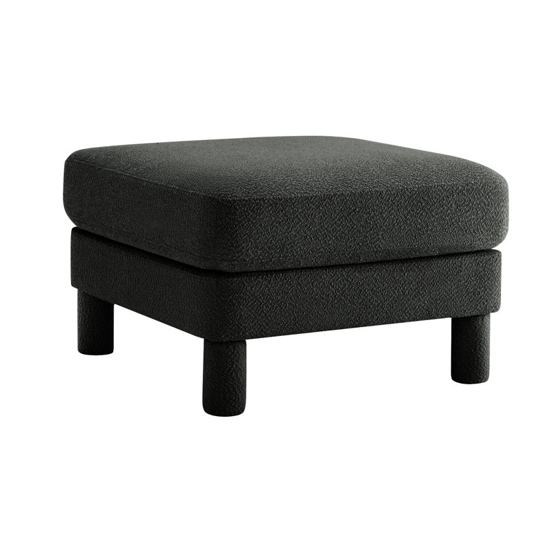 Gris foncé avec un design bouclé moderne, des pieds cylindriques et de la mousse dense pour le salon et la chambre à coucher