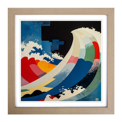 Japanese Wave Suprematism No.2 - Framed Print