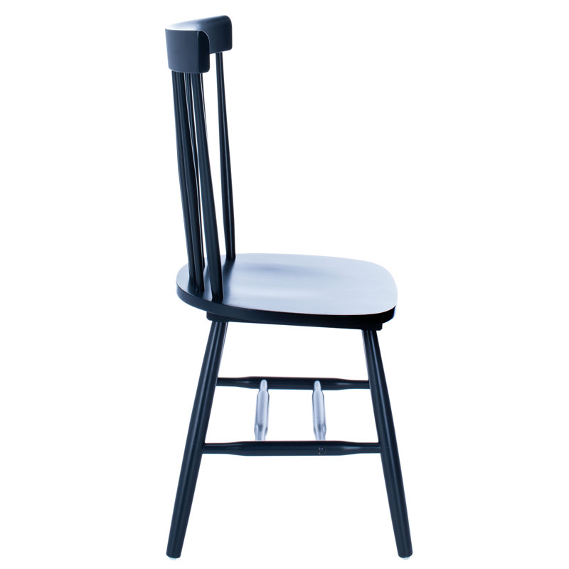 Navy Oak Windsor Back Solid Wood Side Chair Set