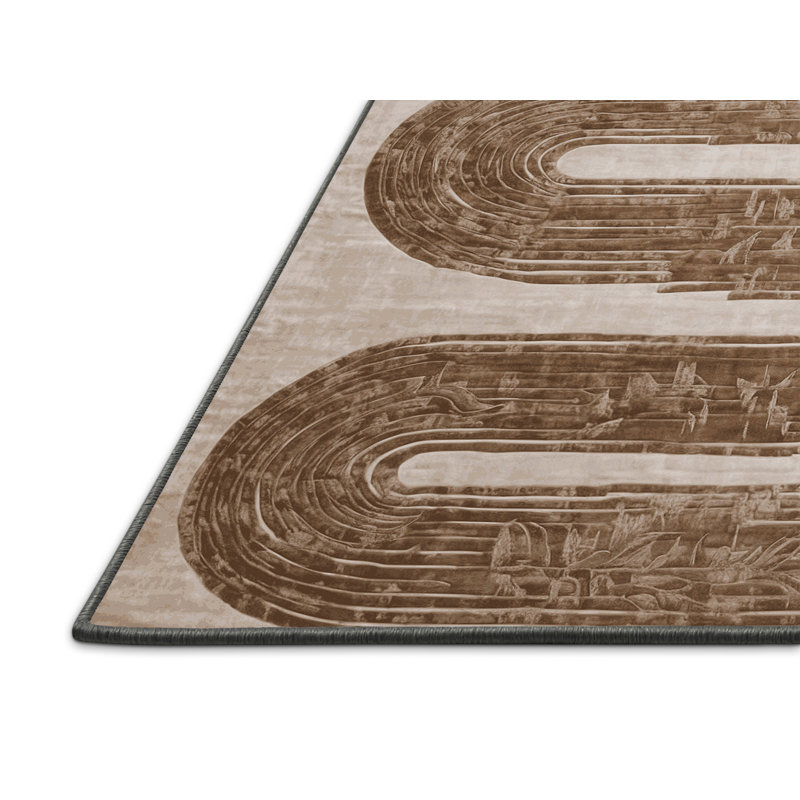 Tapis gris soyeux et moelleux, Carré 6 pi