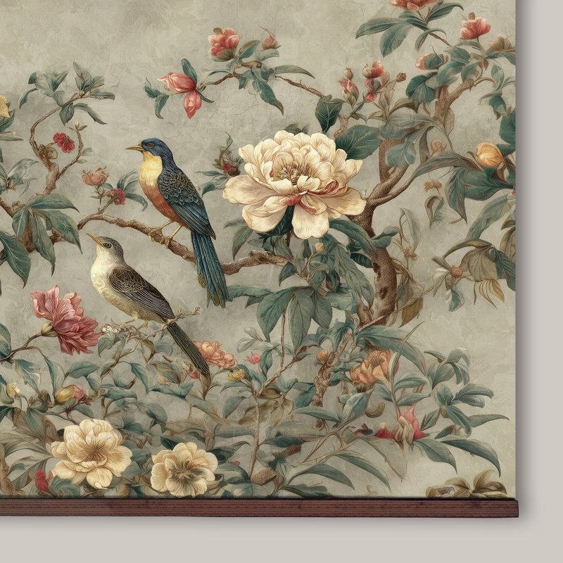 Vintage William Morris Floral Print, Sage Botanical Extra Large Wall Hanging, Ready to Hang Décor, 40" H x 60" W