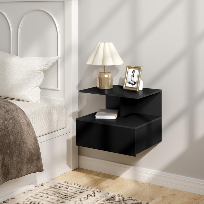 Minwoo 40cm W Bedside Table, Black