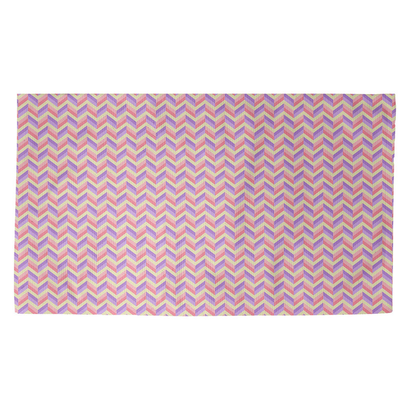 Tapis de porte à chevrons Avicia, Rectangle 5 pi 2 1/2 po x 7 pi 2 po, Mauve/orange
