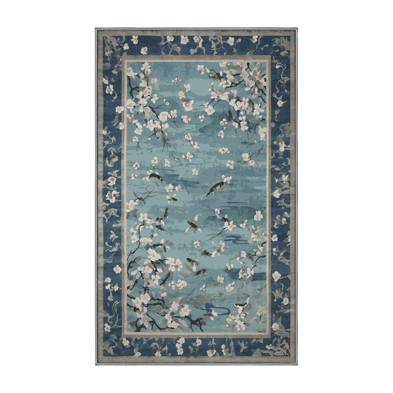 Tapis gris lavable à la machine, Rectangle 6 pi x 9 pi