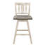 2 chaises à hauteur de comptoir, blanc gris, bois d'hévéa massif, pivotant à 360 degrés, dossier à lattes verticales, gris rustique Spiritualité de la salle à manger - bois, pivotant dans la pièce-1353485767-1353485766