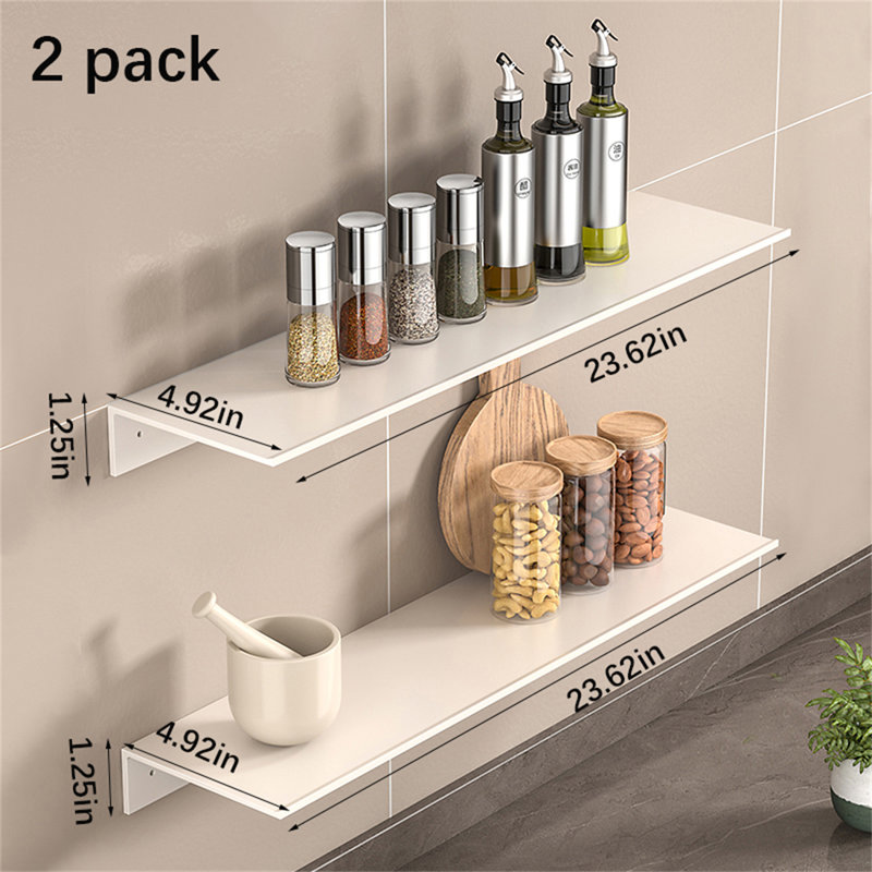 Tablette murale sans perçage de style crème, H 4,92 po x l 23,62 po x P 1,25 po