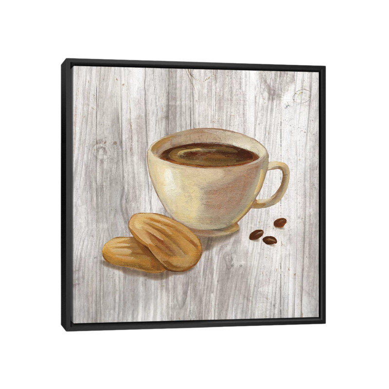 «Coffee Time II», reproduction d'art sur toile, H 37 po x l 37 po x P 1,5 po, Toile avec cadre noir, Pas de tapis