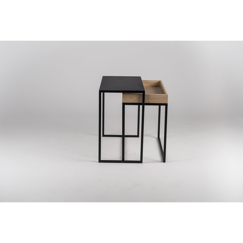 Jannet Nesting Coffee Table, Black/Brown