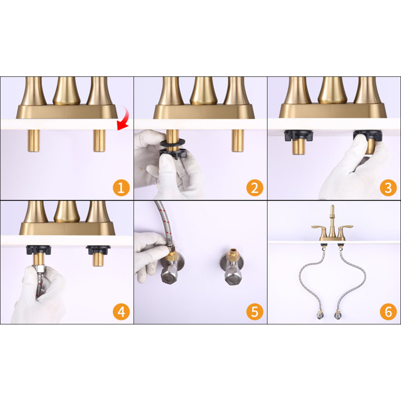 ° Robinet de salle de bain pivotant à arc en métal - or brossé classique pour un décor moderne
