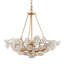 Lustre rond en céramique à 3 lumières, à intensité variable et à motif floral, fini blanc et doré, pour chambre à coucher