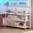Twin Size Loft Bed With L-shaped Gaming Desk, Hutch & Storage Drawers And Charging Station, Metal Loft Bed Frame With Rgb Lights-2049450296-2072894305