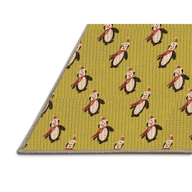 Tapis orange rectangulaire tissé à la machine 5 pi x 7 pi