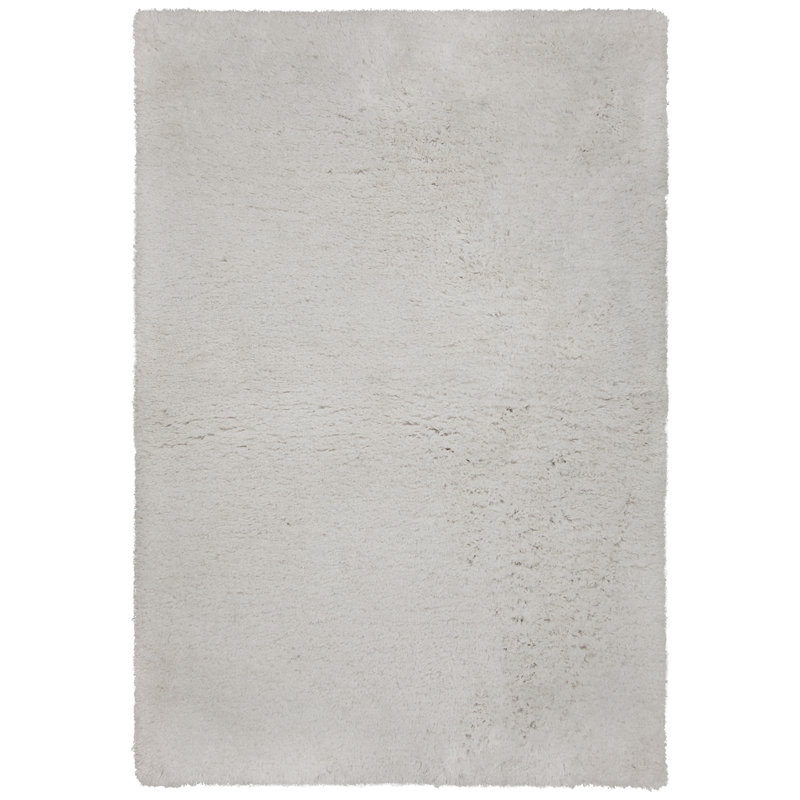 Tapis blanc touffeté à la main Salyers, Rectangle 7 pi 9 po x 10 pi 6 po
