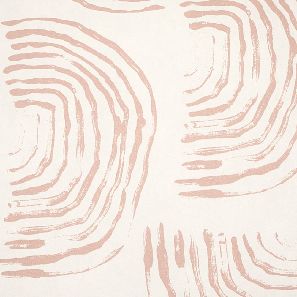 Schumacher x Caroline Z Hurley Wallpaper Roll, Coral Ivory