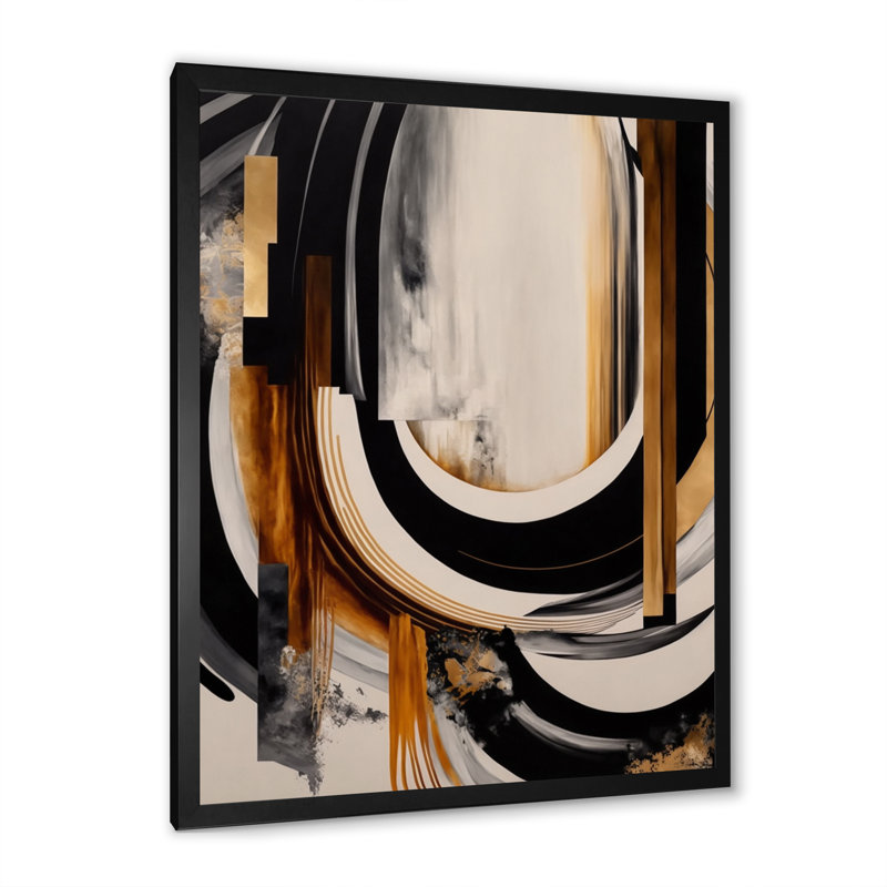 «Gold Touch Art Deco IV», art mural moderne sur toile, L 12 po x H 20 po, Impression noire sur toile encadrée