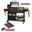 Ensemble de gril au gaz et four à pizza Royal Gourmet Premium, avec ensemble de plaque de cuisson amovible, argent et noir