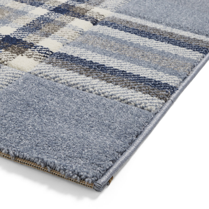 Geometric 160cm X 230cm Area Rug, Rectangle 80 x 150 cm, Blue