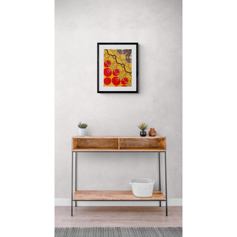 Cherry Blossom Flag Print by Gabriel Boyajian, Black Framed Canvas, 32" H x 24" W