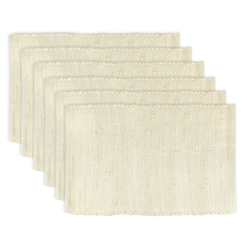 Ensemble de napperons en coton 6 pièces Itzhak, Naturel