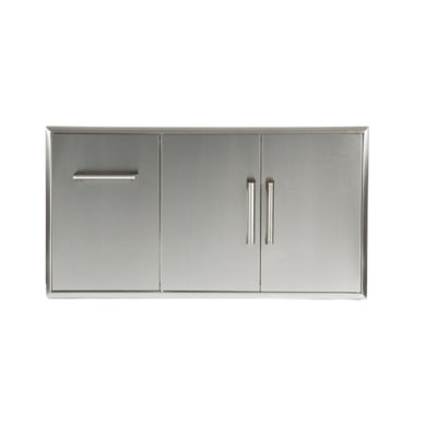 Combo porte et tiroir en acier inoxydable