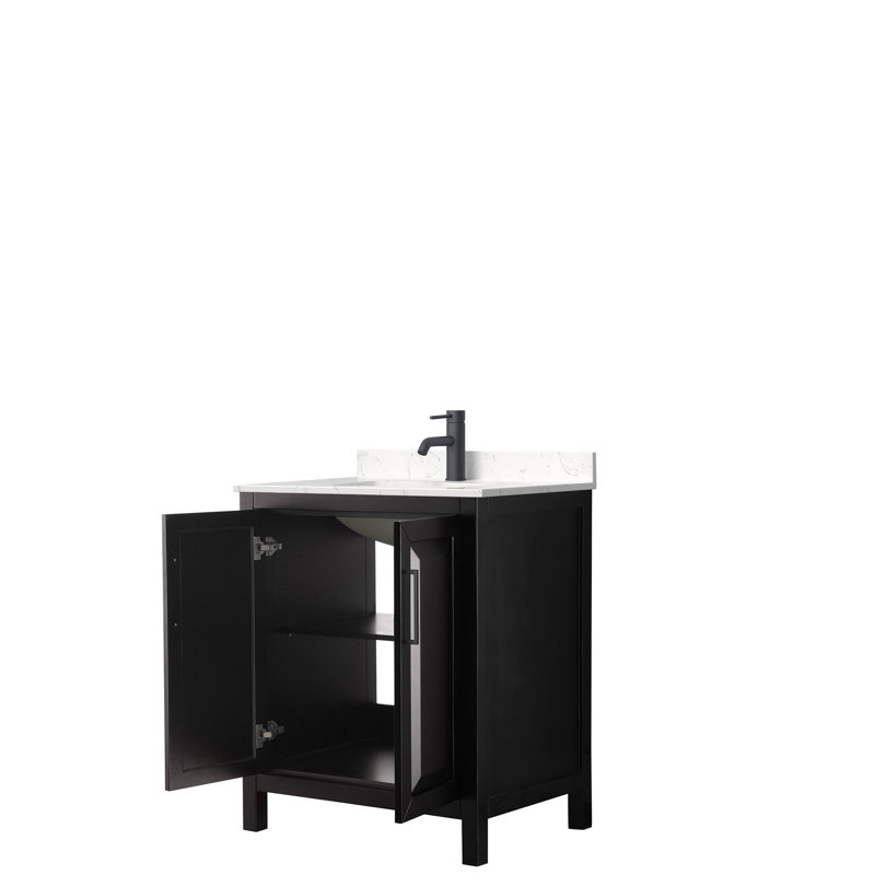 Daria 30'' W Single Vanity, Dark Espresso, Matte Black
